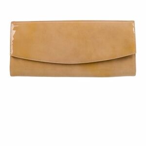 Vintage patent leather Tan Clutch Bag